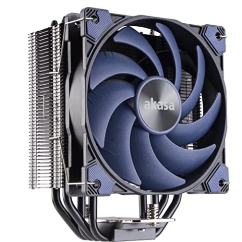 Akasa Alucia H4, CPU Kühler mit 120mm PWM Lüfter, 4 Kupfer Heatpipes Prozessorlüfter, 185W TDP, inkl. Wärmeleitpaste, für Intel LGA 2066, 2011, 1151, 1155, 1150, 1200, AMD AM4 AM5 Ryzen, AK-CC4017EP01