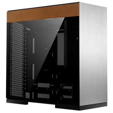 Geometric Future M8 Cowboy Mid Tower E-ATX/ATX-PC-Gehäuse, vertikales Lufttunneldesign, 420/360 Radiator, vertikale GPU-Halterung, Silber,GEO-M8-COW