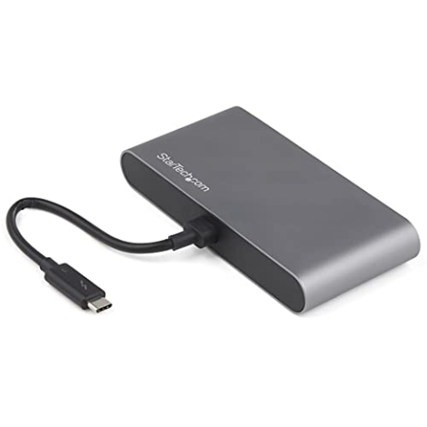 StarTech.com Thunderbolt 3 Mini Dock - Tragbare TB3-Dockingstation mit dual Monitoren und DP 4K 60 Hz - GbE