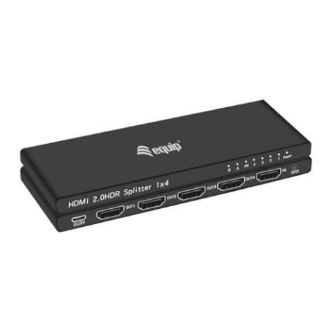 Equip 332717 HDMI Splitter 2.0/ Ultra-Slim 4-Port Splitter/schwarz