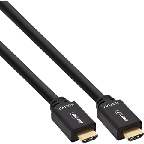 InLine 17040P HDMI Kabel, HDMI-High Speed mit Ethernet, Stecker / Stecker, aktiv, schwarz / gold, 40m