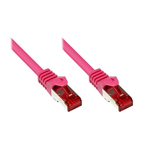 Kabelmeister® Cat.6 Ethernet LAN Patchkabel mit Rastnasenschutz - S/FTP, PiMF, PVC, 250MHz - Gigabit-fähig - magenta, 50m