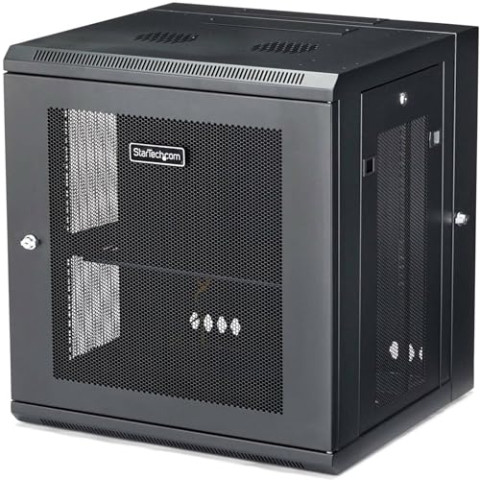StarTech.com 4-Pfosten 12HE Wand Netzwerkschrank mit 1HE Fachboden, 19" Wand Server Rack für IT / Daten Computer Ausrüstung