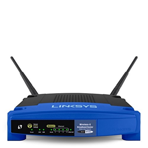 Linksys WiFi Router 54 Mb WRT54GL Push Button - Open Source Linux - 4-Port-Switch