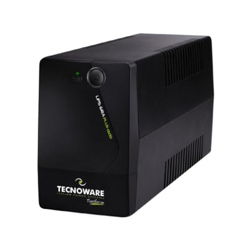 Tecnoware Power Systems - UPS ERA PLUS 1500, USV für PC, Modem, Videoüberwachung, Blackout-Schutz 1500 VA, AVR, USB, Software-Manager, Autonomie bis 80 Min., Schwarz, 1500VA, Kunststoff