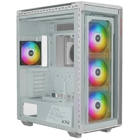 XPG BATTLECRUISER II ST E-ATX 4 Fan ARGB gehärtetes Glas, weiß, BATTLECRUISERIIST-WHCWW