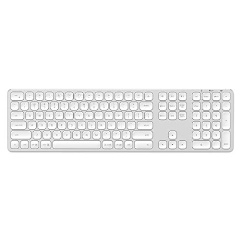 SATECHI Aluminium Bluetooth Tastatur mit Ziffernblock – Für M2/ M1 MacBook Pro/Air, M2/ M1 iPad Pro/Air, M2 Mac mini, iMac M1 (US-englisches Layout)