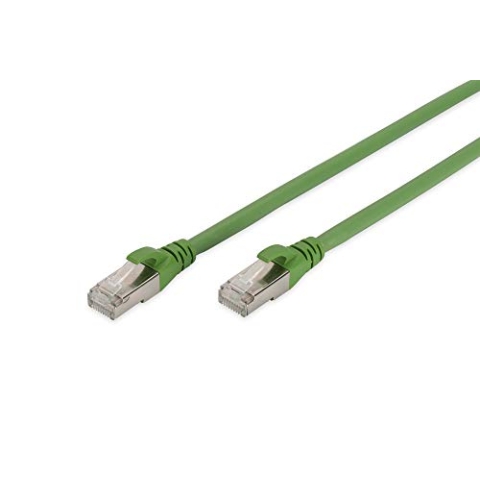 DIGITUS LAN Kabel Cat 6A - 15m - PUR Netzwerkkabel - S/FTP Geschirmt - Öl- & UV-Beständig - Kompatibel zu Cat 6 - Grün