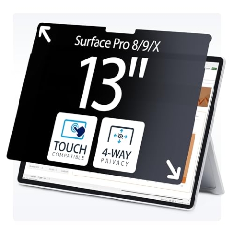 StarTech.com 4-Wege Blickschutz für 13 Zoll Surface Pro 8/9/X Laptop, Hoch-/Querformat, Touch-fähig, +/- 30 Grad Blickwinkel