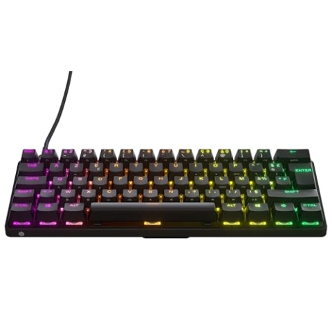SteelSeries Apex Pro Mini HyperMagnetic Gaming-Tastatur – Die weltweit schnellste Tastatur – Anpassbares Ansprechverhalten – 60%-Formfaktor – RGB – PBT-Keycaps – USB-C – Französisches Tastatur AZERTY