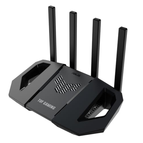 ASUS TUF Gaming BE6500 Dual Band Wi-Fi 7 (802.11be) Extendable Gaming Router (4X 2.5 GbE-Ports, 3-stufige Portweiterleitung, Smart Home Master, AiMesh-Unterstützung, AiProtection Pro)