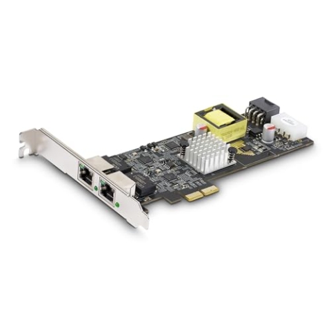 StarTech.com 2-Port 2.5Gbps NBASE-T PoE Netzwerkkarte, Dual Intel I225-V, 802.3af/at PoE+ Multi-Gigabit NIC, Windows/Linux