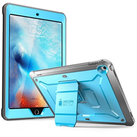 Supcase iPad 9,7 Hülle 2018/2017 [Unicorn Beetle PRO] Fullbody Case Rugged Schutzhülle Cover mit integriertem Displayschutz für iPad 9.7 2017/2018 (Blau)