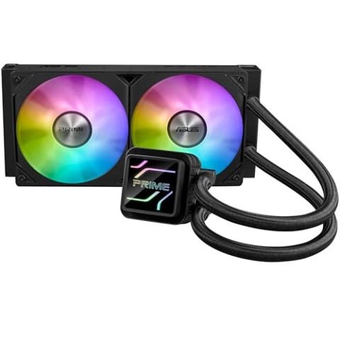 ASUS Prime LC 240 ARGB All-in-One-Flüssig-CPU-Wasserkühlung (zwei ARGB Lüfter, anpassbarer Infinity-Spiegel, 400 mm Schläuche, CPU-Sockel Intel LGA 1851, 1700, 1200, 115X, AMD AM5, AM5