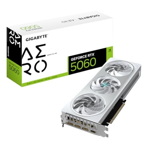 Gigabyte GeForce RTX 5060 AERO OC 8G Grafikkarte - 8GB GDDR7, 128bit, PCI-E 5.0, 2595 MHz Kerntakt, 3 x DisplayPort, 1 x HDMI, GV-N5060AERO OC-8GD