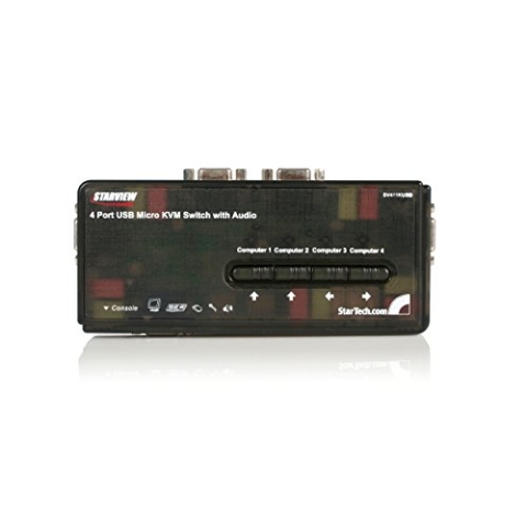 StarTech.com 4 Port VGA / USB KVM Switch inkl. Kabel und Audio - 4-fach VGA Desktop Umschalter