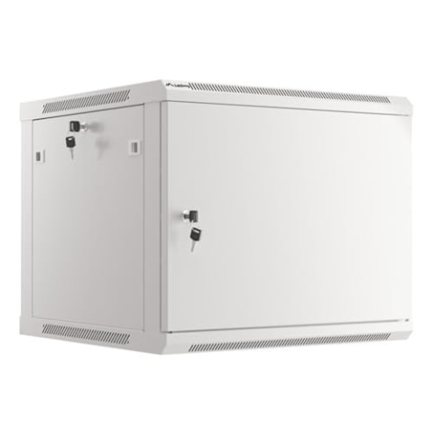 Lanberg Rackschrank 19" Wandmontage 9U/600X600 zur Selbstmontage mit Metalltür grau