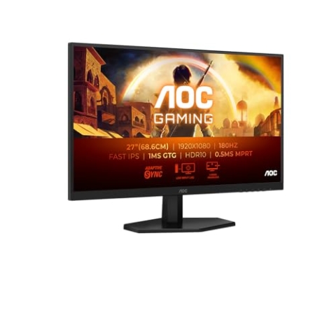 AOC Gaming 27G42E - 27 Zoll Full HD Monitor, 180 Hz, 1 ms, FreeSync Prem., G-Sync comp., HDR10 (1920x1080, 1x HDMI 2.0, 1x DisplayPort 1.4) schwarz