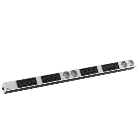 BACHMANN IT PDU Alu 1HE 16x C13 4X Schutzkontakt CEE 16A blau