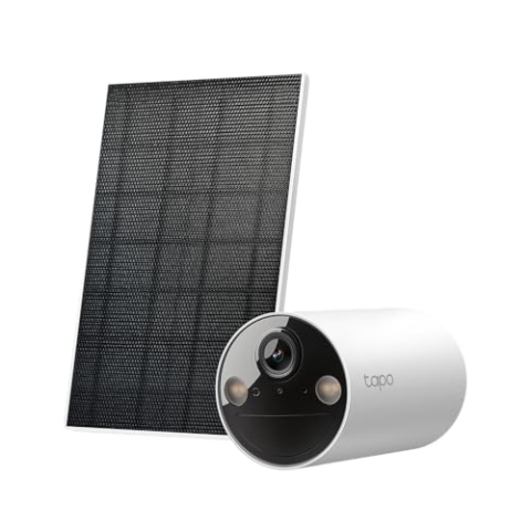 TP-Link Tapo Smart Home Solar Powered Security Camera Kit, Wireless, 2K 3MP, IP65, Color Night Vision, Person Detection, Notification, No Hub Required, SD Card Slot, App Remote Control (TC82