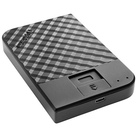 Verbatim Fingerprint Secure, 2 TB, Schwarz, Externe Festplatte mit Fingerabdruckscanner, USB 3.1 GEN 1, Festplatte extern, für Windows & Mac OSX, tragbare Festplatte, USB Festplatte