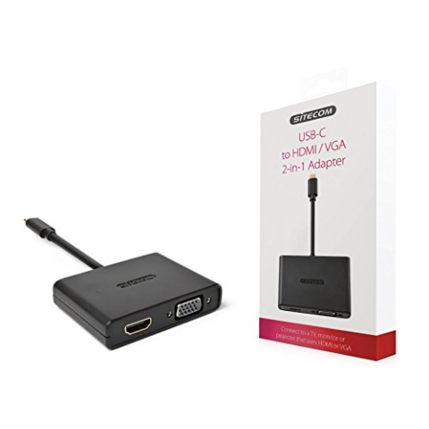 SITECOM CN-363 USB-C auf VGA mit HDMI Combo Adapter schwarz