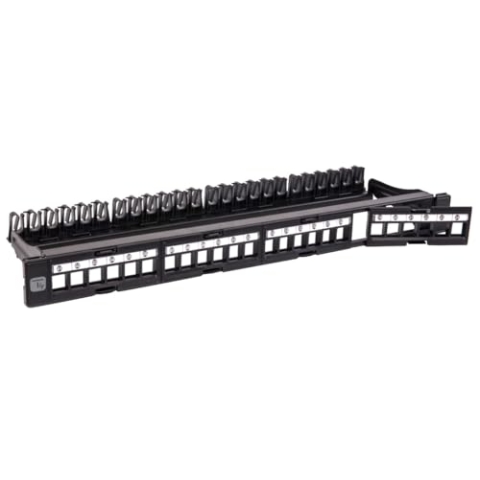 Techly Professional 368567 Modulares Patchpanel 24 UTP mit abnehmbaren Modulen 1 Einheit Schwarz Schwarz