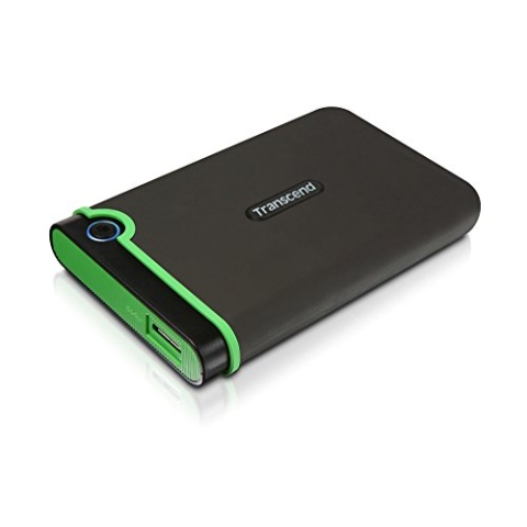 Transcend TS2TSJ25M3 StoreJet M3 externe Anti-Shock Festplatte 2TB (6,4cm (2,5 Zoll), 5400rpm, 8MB Cache, USB 3.0), 2 TB, grau/grün
