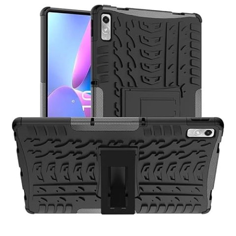 eSTUFF Portland Hybrid Case Lenovo Tab P11 2nd Gen - Black, W128441131 (Tab P11 2nd Gen - Black Raised Sides and Hard-Shell Design with Kickstand)