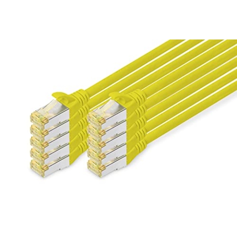 DIGITUS CAT 6A S/FTP Patchkabel, 10 Stück, 3m, gelb