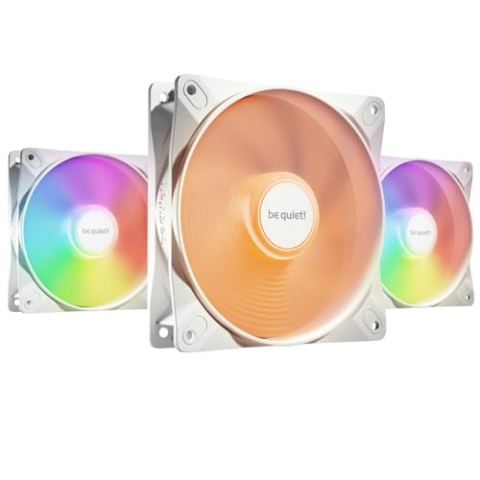 be quiet! Light Wings LX 120mm PWM White Lüfter, Enthält 3 Lüfter, Beleuchteter Hub und mattierte Lüfterblätter, vielzählige Farben und Effekte, ARGB-Kabel mit Möglichkeit zur Reihenschaltung