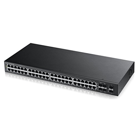 ZyXEL GS1920-48 Managed L2 Gigabit Ethernet (10/100/1000) schwarz – Netzwerk-Switches (verwaltet, L2, Gigabit Ethernet (10/100/1000), Full Duplex, Montagegitter)