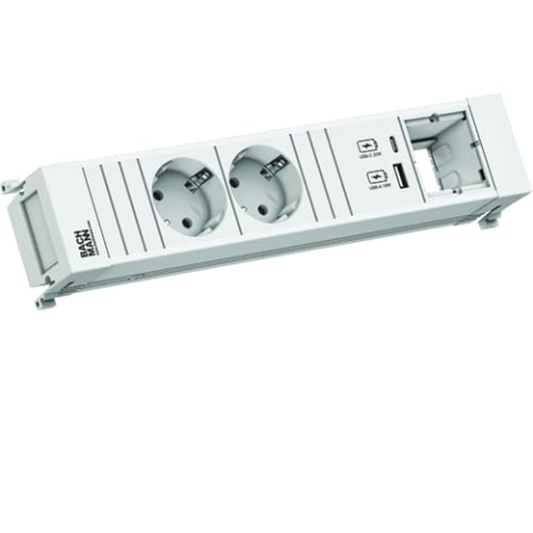 BACHMANN Power Frame 2xCEE7/3 1xCM 1xUSB A/C 22W 0,2m GST18 ws