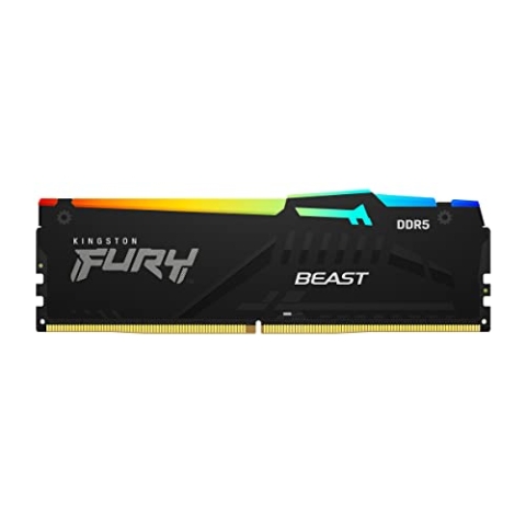 Kingston FURY Beast Schwarz RGB XMP 16GB 6400MT/s DDR5 CL32 DIMM Desktop Gaming Speicher Einzelnes Modul - KF564C32BBA-16