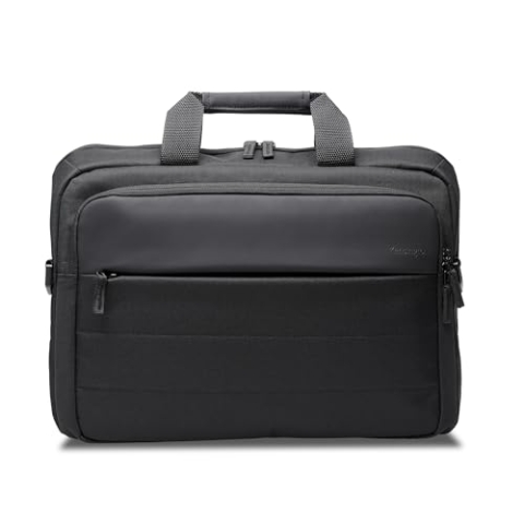 Kensington EQ 16"-Laptoptasche, mit gepolsterten Riemen und Fächern, Klappdesign, gefertigt aus 23 Kunststoffflaschen - für Laptops bis 16 Zoll (auch 15,6 Zoll Notebooks) (K60390WW)