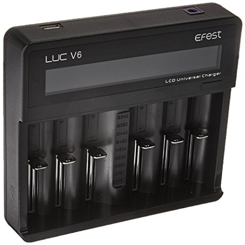 Efest LUC V6 Ladegerät für 3,6V -3,7V Li-Ionen Akkus mit HD LCD Anzeige