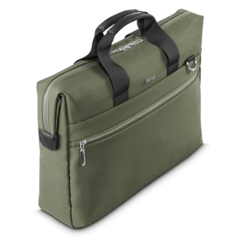 Hama Laptoptasche „Ultimate“ (für Laptops 34-36 cm, 13,3-14,1“, gepolstert, wasserabweisend, Elegante Businesstasche mit Tabletfach 11“, viele Fächer, Schultergurt, Trolleyschlaufe) grün