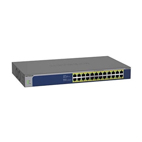 Netgear GS524PP Switch 24 Port Gigabit Ethernet LAN PoE Switch (mit 24x PoE+ 300W erweiterbar, Plug-and-Play, Desktop oder 19 Zoll Rack-Montage, ProSAFE Lifetime-Garantie)