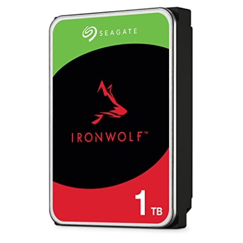 Seagate IronWolf, NAS interne Festplatte 1TB HDD, 3.5 Zoll, 5900 U/Min, CMR, 64 MB Cache, SATA 6GB/s, silber, inkl. 3 Jahre Rescue Service, ST1000VN002