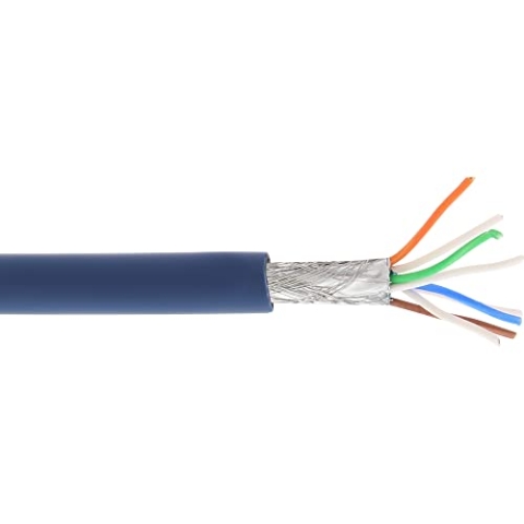 InLine 76899B Patchkabel, S/FTP (PiMf), Cat.6A, 500MHz, halogenfrei, Kupfer, blau, 100m
