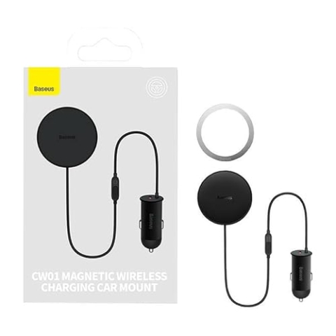 Baseus CW01 Magnetischer Kfz-Halterung für Lüftungsgitter, mit USB-A, 15 W + 25 W (schwarz)