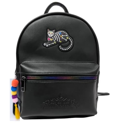 Nomadict Gaming-Rucksack | Fashion Gaming Cat | inklusive Aufbewahrungstasche für Konsole | Durchmesser Los Muertos | mit 5 Fächern | Hergestellt aus nachhaltigen Materialien