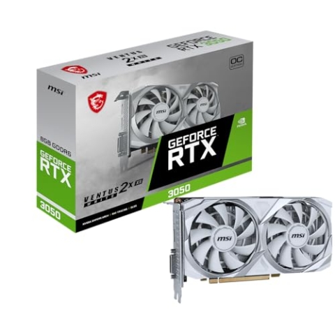 MSI GeForce RTX 3050 Ventus 2X XS White 8G OC - 8GB GDDR6 Speicher, 128-bit, 14 Gbps