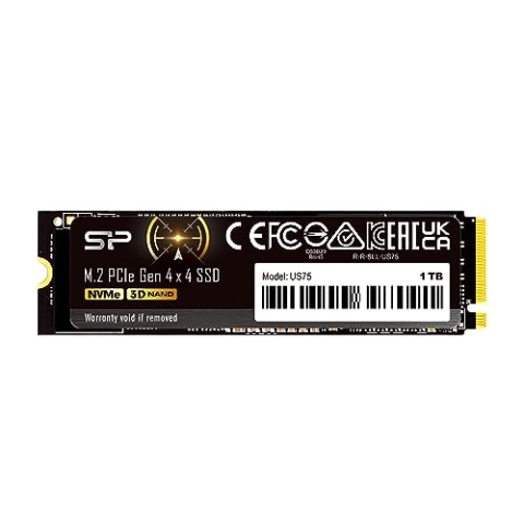 Silicon Power 1TB US75 NVMe 4.0 Gen4 PCIe M.2 SSD R/W up to 7,000/6,500 MB/s (SP01KGBP44US7505)
