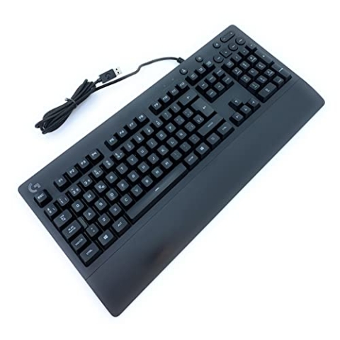 Logitech G213 Prodigy Gaming-Tastatur, RGB-Beleuchtung, Programmierbare G-Tasten, Multi-Media Bedienelemente, Integrierte Handballenauflage, Spritzwassergeschützt, Spanisches QWERTY-Layout - Schwarz