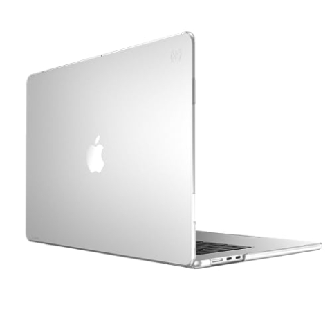 Speck Smartshell Hülle für MacBook Air 15 Zoll (2023) - Kratzschutz Slim MacBook Case Slide Prevention - Clear/Sweater Grey