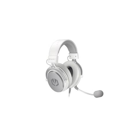 ENDORFY VIRO Onyx White, Gaming Over-Ear-Kopfhörer, abnehmbares Mikrofon, Langlebiger Aluminiumrahmen, Weiche Ohrpolster aus Memory-Schaumstoff, 53 mm Treiber
