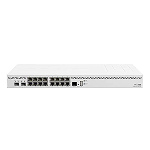 MikroTik CCR2004-16G-2S+ Kabelrouter, 16 Gigabit Ethernet, Weiß