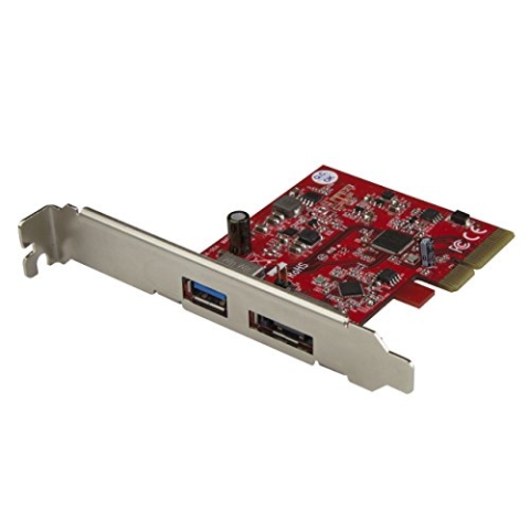 Startech.Com Scheda PCie Esata a 2 Porte USB 3.1 10 Gbps, 1X USB-A e 1X Esata, Scheda di Espansione USB 3.1