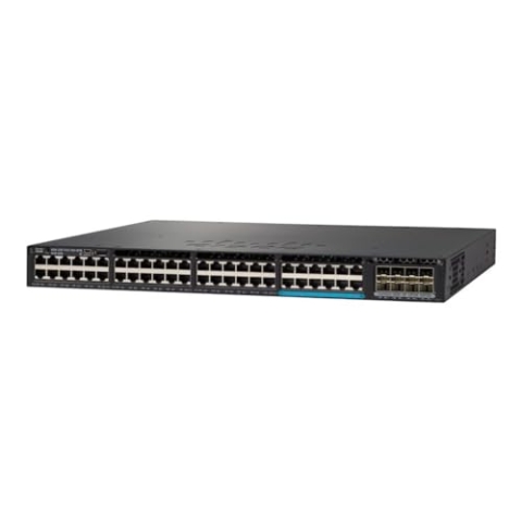 CISCO Catalyst 3650-48FQ-E Switch, C3, Managed, 48 x 10/100/1000 (PoE+) + 4 x 10 Gigabit SFP+, Desktop-PC, Rackmontage, PoE+ (775 W)